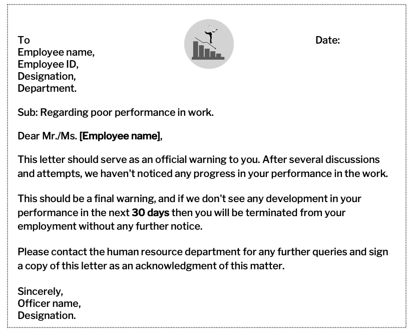 Warning Letter To Employee For Poor Performance Uk Frameimage
