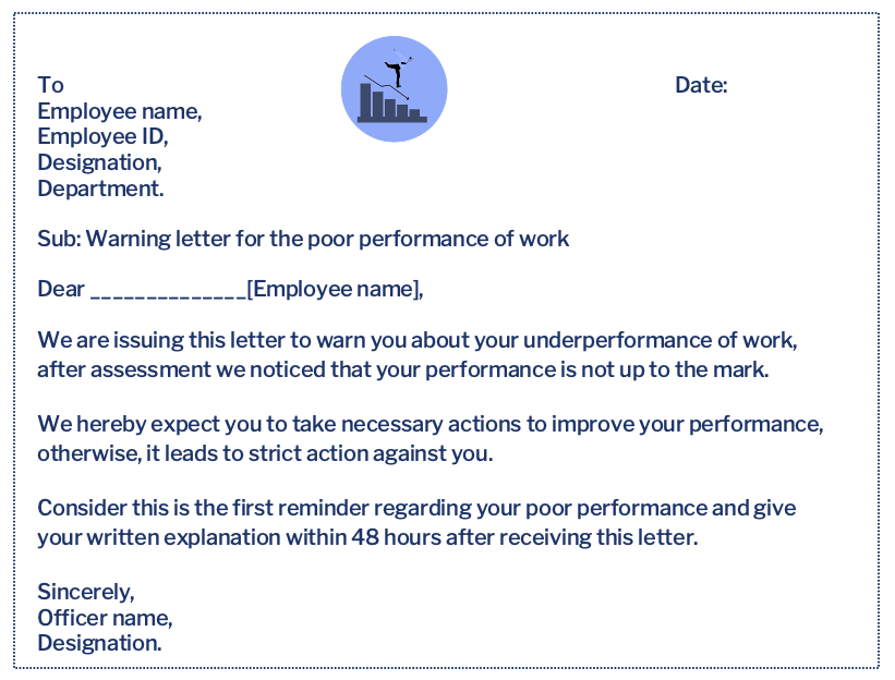 Warning Letter to Employee for Poor Performance in Word Format