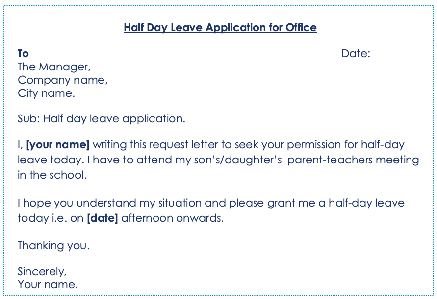 application letter for yesterday leave