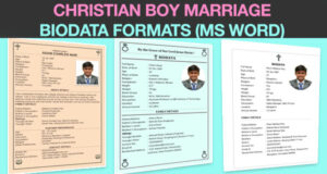 Christian boy marriage biodata formats in Word free download