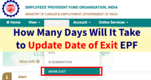How many days will it take to update date of exit in EPF